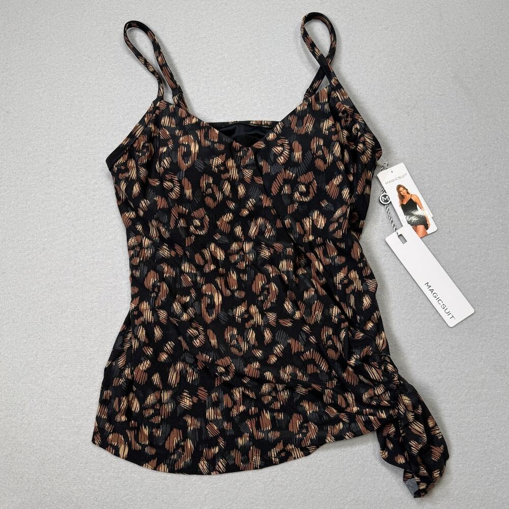 Magicsuit Alex Side-Tie Underwire Tankini Top La Paz - Black/Brown 8 $118